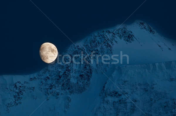 Moon over Belukha Stock photo © Aikon