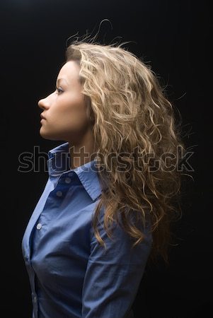 Attractive brunette woman in shirt Stock photo © Aikon