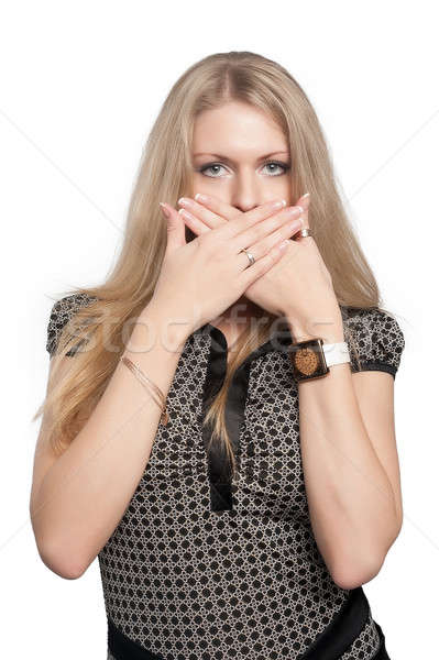 Attractive girl with not say gesture Stock photo © Aikon