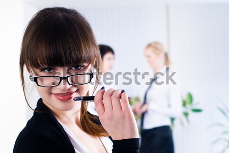 Foto stock: Jovem · atraente · negócio · senhora · bastante · mulher · de · negócios