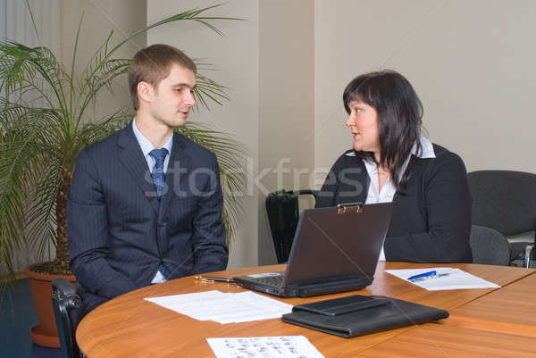 Stock photo: Businessgroup with laptop