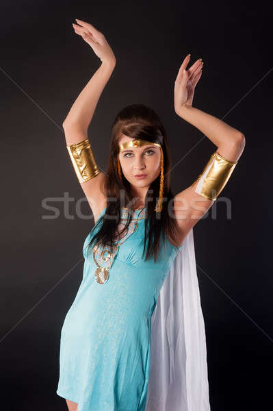 Foto stock: Antigo · egípcio · mulher · histórico · vestir · preto