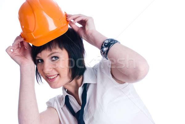 Stock photo: Girl in helmet