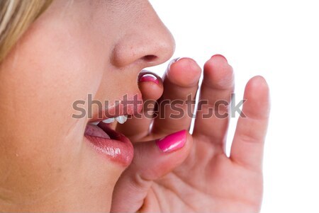 cropped image of gossiping woman Stock photo © Aikon