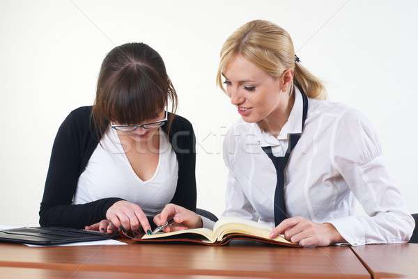 Negócio comunicação escritório reunião atraente jovem Foto stock © Aikon