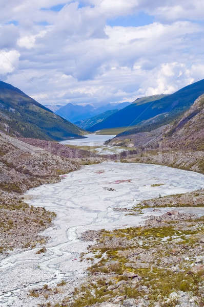 Tal See Fluss Anfang Gletscher Spitze Stock foto © Aikon