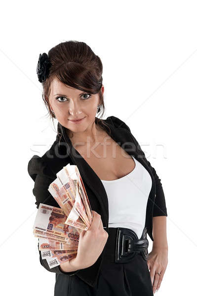 Beautiful lady with cash Stock photo © Aikon