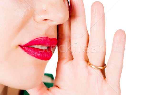 Stock photo: cropped image of gossiping woman