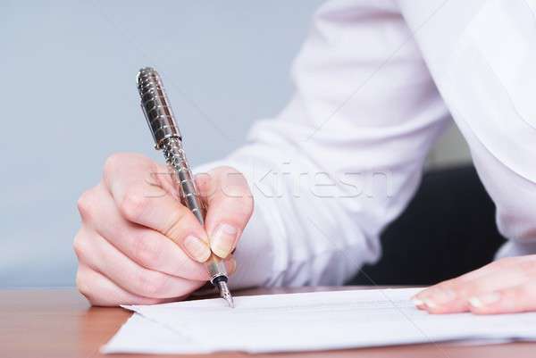 Writing girl Stock photo © Aikon