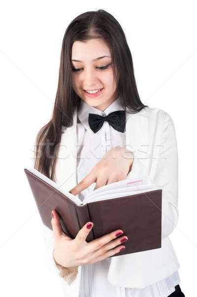 Retrato sonriendo mujer de negocios organizador bastante estudiante Foto stock © Aikon