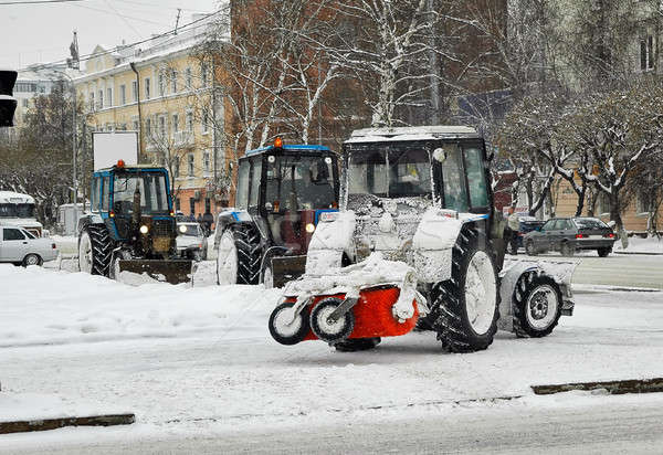 Equipamento ruas Rússia dezembro carro estrada Foto stock © Aikon