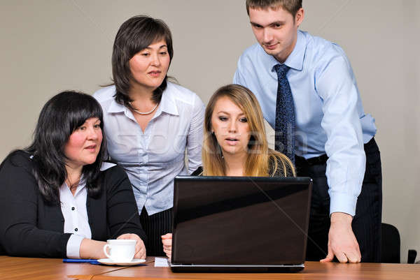 Stock photo: Businessgroup with laptop