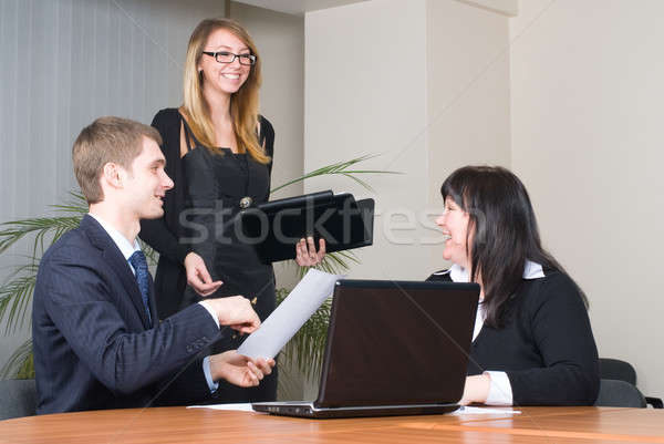 Businessgroup with laptop Stock photo © Aikon