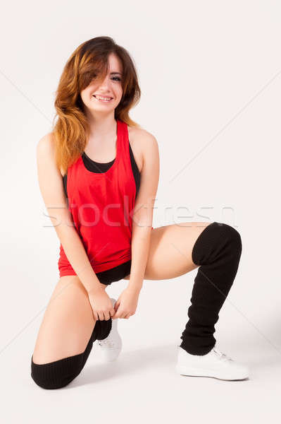 Jovem feliz mulher fitness exercer belo Foto stock © Aikon