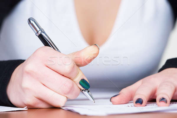 Writing girl Stock photo © Aikon