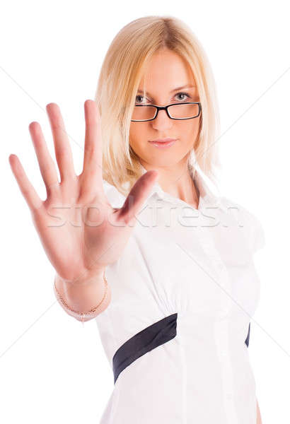 lady making stop gesture Stock photo © Aikon