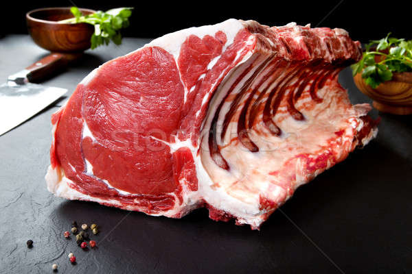 Photo stock: Fraîches · brut · viande · côtes · porc · prêt