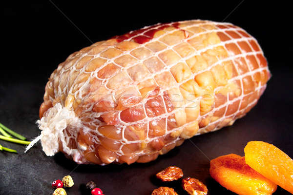 Stock foto: Fleisch · gefüllt · Huhn · bereit · Brathähnchen