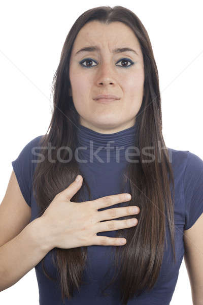 Jeune femme peur fille isolé [[stock_photo]] © Aitormmfoto