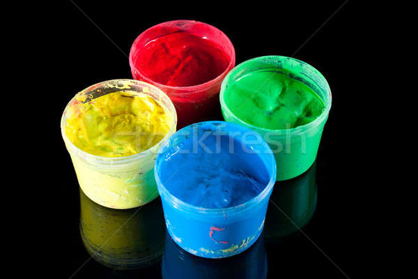 Szín festék víz színek gyerekek ujj Stock fotó © ajfilgud