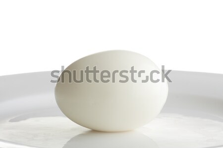 Tojás főtt tojás fehér tányér reggeli senki Stock fotó © ajfilgud