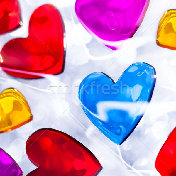 Valentin nap szívek szív formák sok színek Stock fotó © ajfilgud