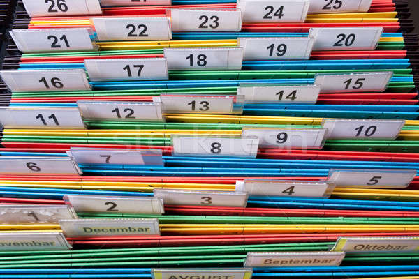Akta mappák numerikus címke iratok archívum Stock fotó © ajfilgud
