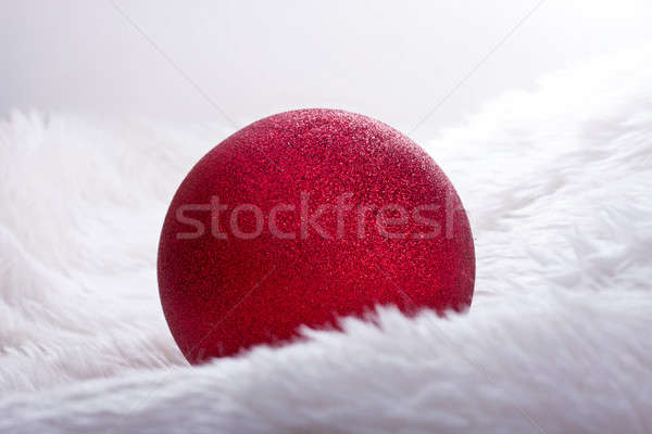 Stock fotó: Piros · karácsony · labda · fehér · ünnep · mágikus