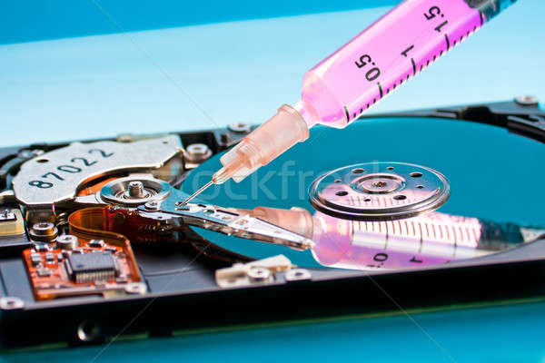 Lemez javít fotó sebészi tű számítógép Stock fotó © ajfilgud
