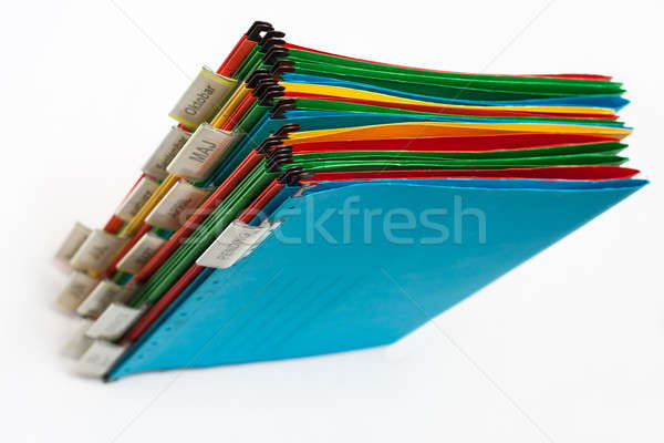 [[stock_photo]]: Document · dossier · dossiers · couleurs · étiquettes · bureau