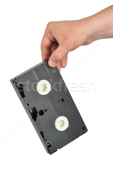 Video cassette iemand weg geïsoleerd Stockfoto © ajt