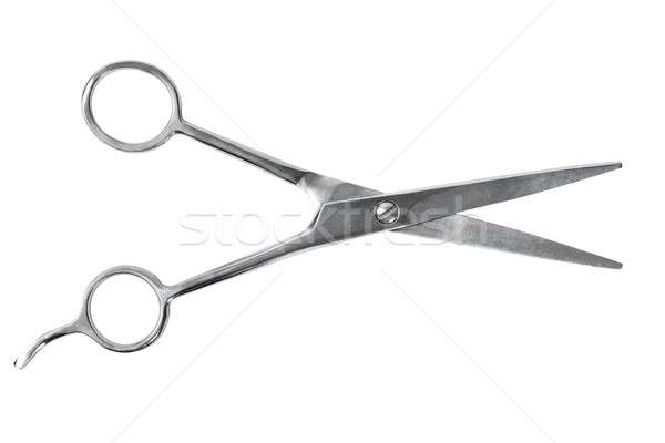 Barbeiro tesoura aço isolado branco metal Foto stock © ajt