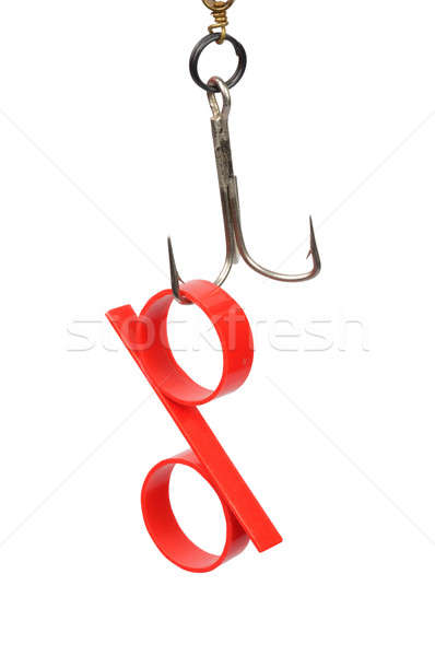 Prozent Köder rot Symbol hängen Haken Stock foto © ajt