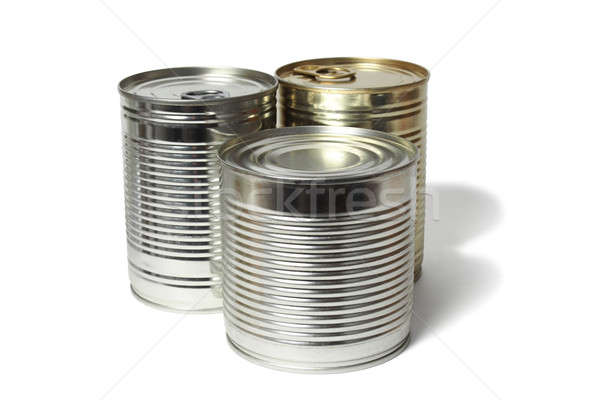 Estanho branco três isolado comida lata Foto stock © ajt