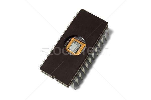Stock photo: Old computer chip