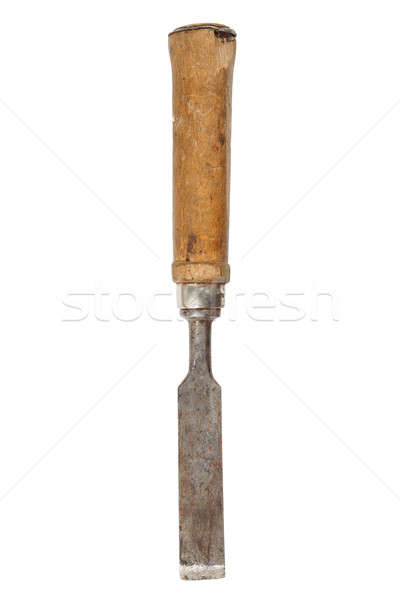 Vecchio scalpello bianco arrugginito isolato vintage Foto d'archivio © ajt