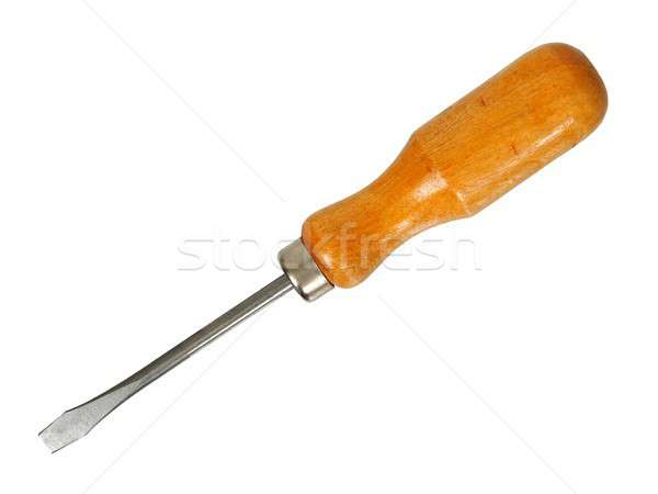 Wooden screwdriver on white Stock photo © ajt