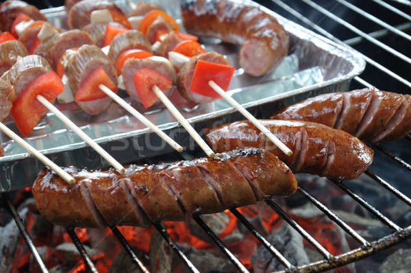 Barbecue charbon alimentaire barbecue brûlant Photo stock © ajt