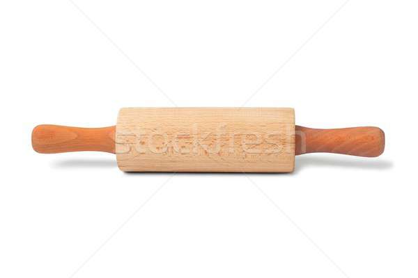 Nudelholz weiß Holz isoliert Küche Jahrgang Stock foto © ajt