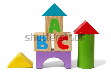 Seks onderwijs houten woord geïsoleerd witte Stockfoto © ajt