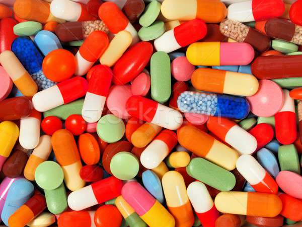 Tabletták kapszulák egészség drogok gyűjtemény Stock fotó © ajt
