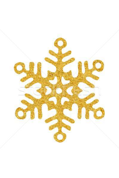 Zdjęcia stock: Christmas · Snowflake · biały · złoty · odizolowany