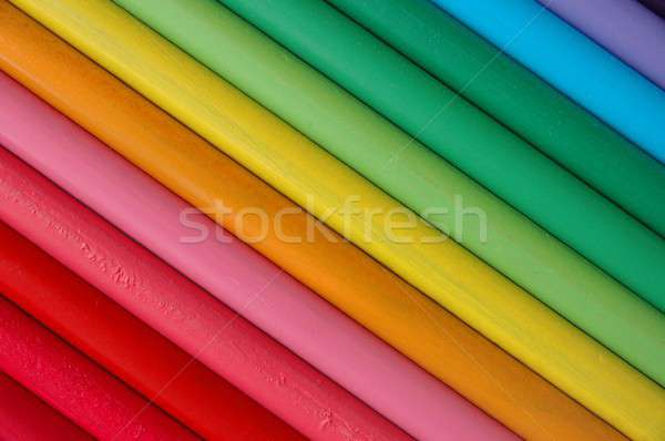 [[stock_photo]]: Crayons · enfant · Rainbow · dessin · crayons