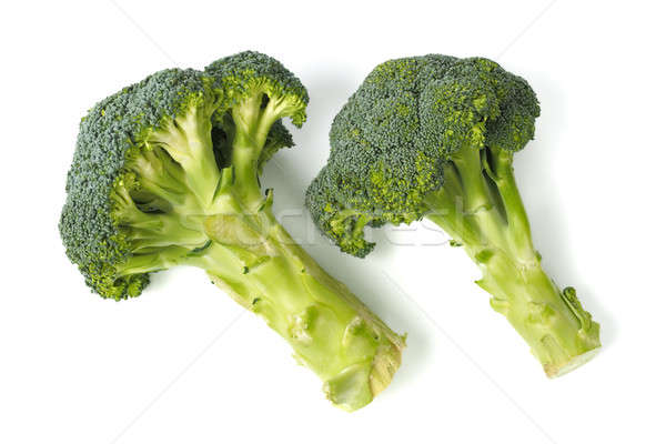 Zwei Brokkoli weiß frischen grünen isoliert Stock foto © ajt