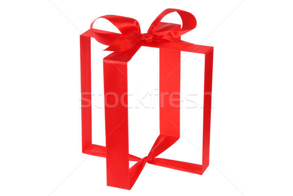 Onzichtbaar geschenkdoos lint zichtbaar witte vak Stockfoto © ajt