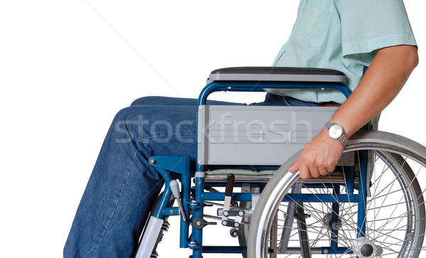 Rollstuhl Mann Sitzung Gesundheit Rad krank Stock foto © ajt