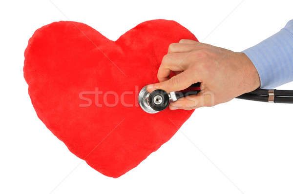 Сток-фото: сердце · ухода · стороны · стетоскоп · красный