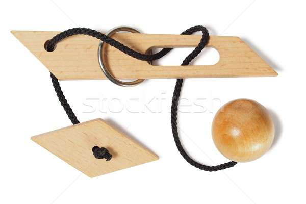 Wooden puzzle on white Stock photo © ajt