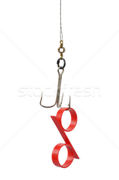 процент приманка красный символ подвесной крюк Сток-фото © ajt