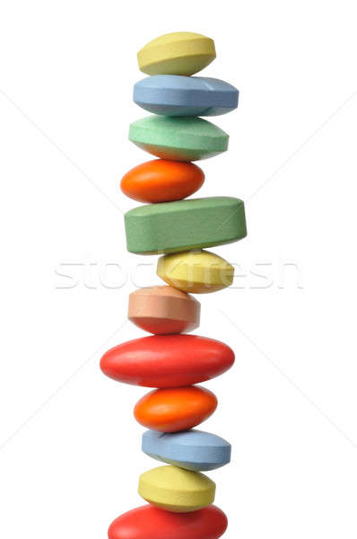 Stock fotó: Tabletták · boglya · izolált · fehér · egészség